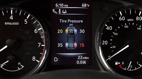 Nissan Rogue TPMS indikatoriaus lemputė