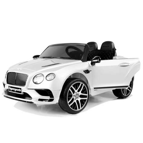 Vaikiškas elektromobilis Bentley Supersports 12V baltas su atidarytomis durimis
