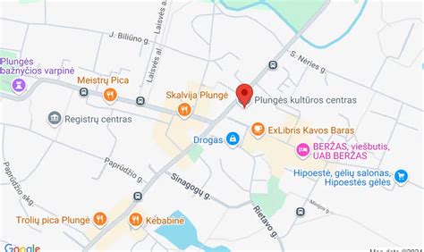 Plungės miesto žemėlapis su maršrutais