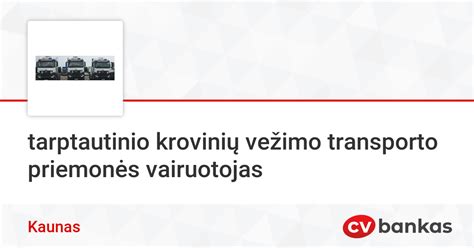 Tarptautinio krovinių gabenimo vairuotojas