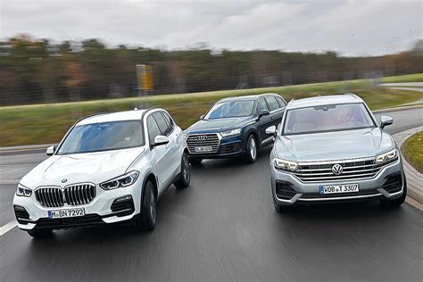 BMW X5, Audi Q7 ir Volkswagen Touareg išmatavimai