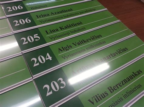 Pavyzdys informacinės lentelės su spalvos kodu