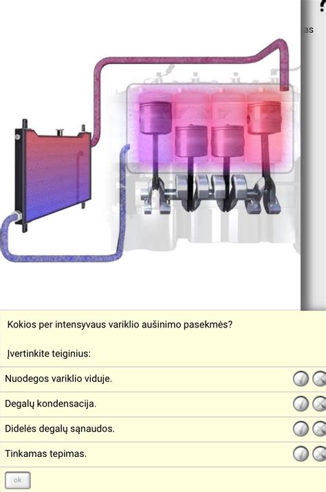 Schematinis aušinimo sistemos veikimas