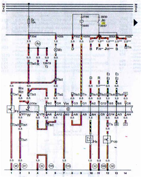 Audi spidometro laidų schema