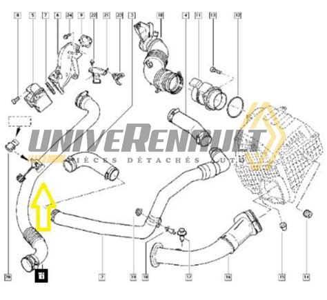 Renault Laguna II 1.9 dCi variklio schema
