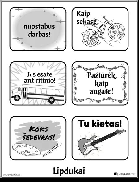 Pavyzdžiai individualiai sukurtų lipdukų su vardais ir paveikslėliais