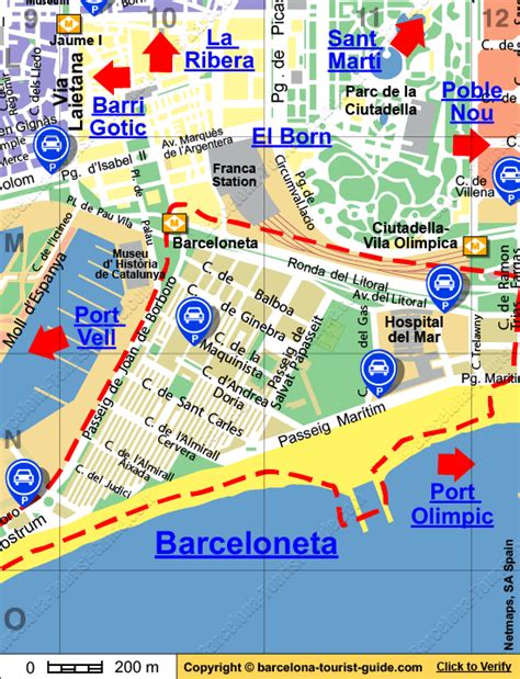 Automobilių stovėjimo aikštelės žemėlapis Barselonoje