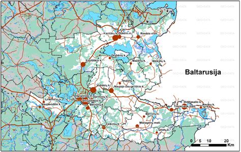 Žemėlapis su Ignalinos rajono garažų bendrijų lokacijomis