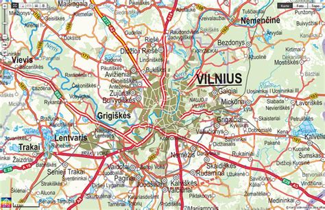 Vilniaus miesto žemėlapis su pažymėta Liepkalnio gatve