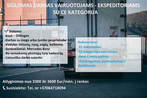 Vairuotojas dirbantis kelias darbo sutartis