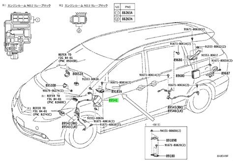 Schema su Toyota Previa 2.0 D-4D variklio komponentais
