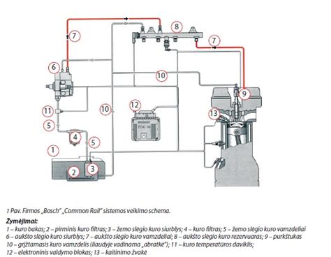 automobilio kuro sistemos schema