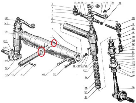 Opel Frontera priekinio tilto schema