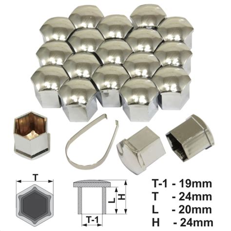 Chromuoti ratų varžtų dangteliai