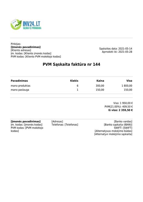 PVM sąskaita faktūra