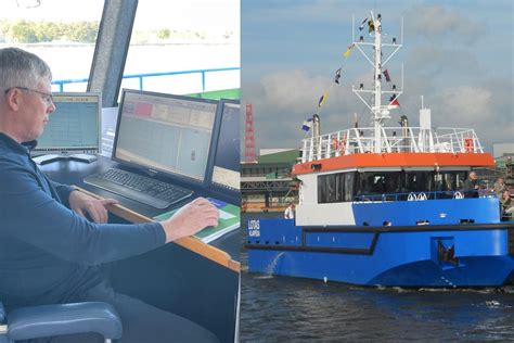 Laivo tiltelis su navigacijos įranga
