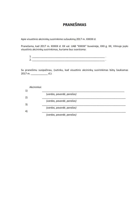 Pavyzdys skelbimo apie ratlankius