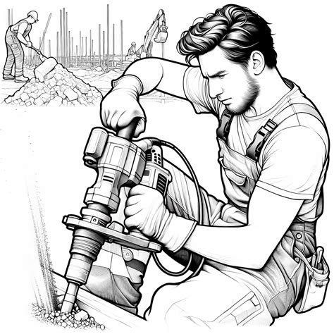 statybininkas su įrankiais