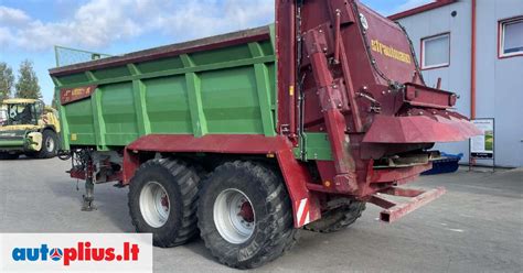 Schema su skirtingais Strautmann mėšlo kratytuvų modeliais ir jų talpomis