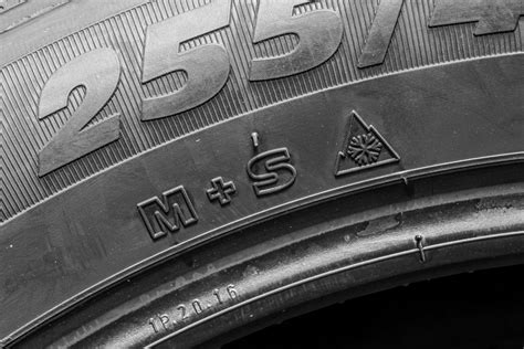 Simboliai, žymintys padangų tipus (M+S, 3PMSF)