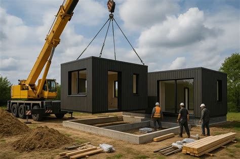 Modulinio namo surinkimo procesas