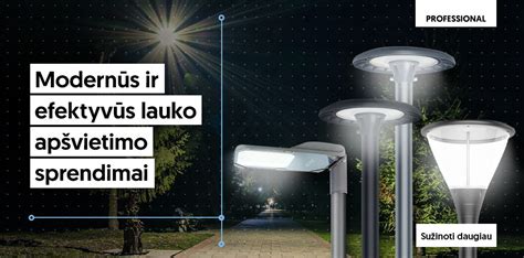 Lauko takų apšvietimo pavyzdys su LED šviestuvais