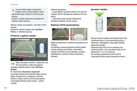 Vaizdas iš automobilio vidaus į šoninius veidrodėlius su rodyklėmis, nurodančiomis svarbias zonas