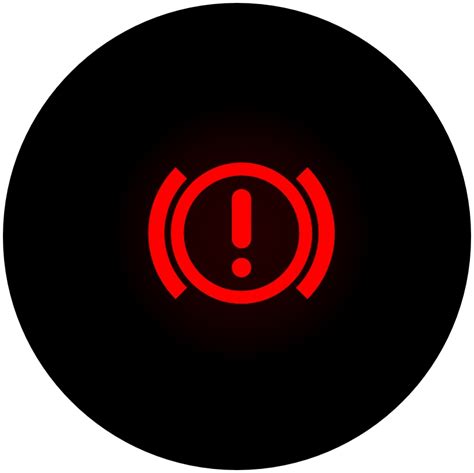 Simbolis informuojantis apie stabdžių gedimą