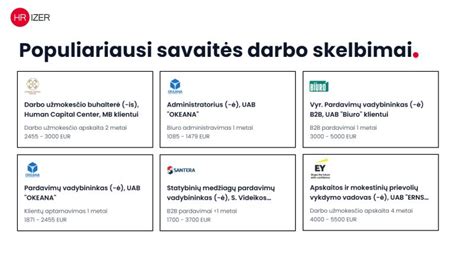 Darbo skelbimų portalas su filtru 