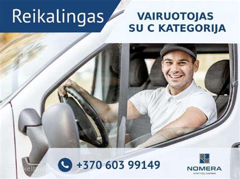 Vairuotojo darbo skelbimas C kategorija