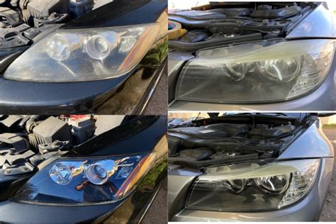 Priekinių automobilių žibintų restauravimo procesas