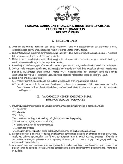 vejos pjovimo instrukcija