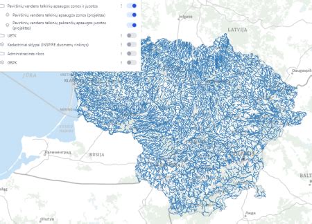 Schematinis pakrančių apsaugos juostų žymėjimas