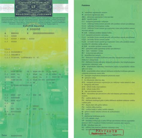 Automobilio techninio paso pavyzdys