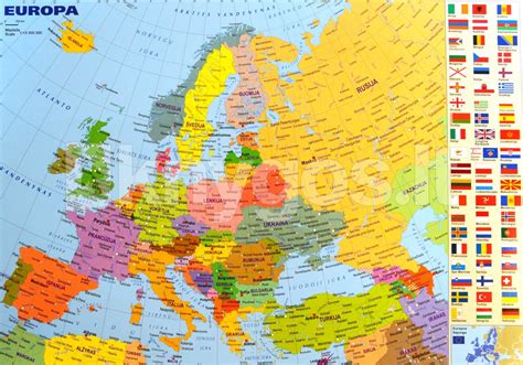 Žemėlapis su Europos keliais