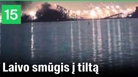 Laivas rėžiasi į tiltą