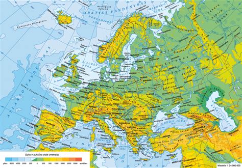 Europa su pabėgėlių srautų žemėlapiu