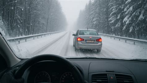 Paveikslėlis su patarimais saugiam vairavimui žiemą