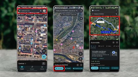 Google Maps programėlės maršruto planavimas