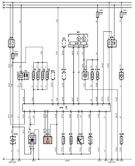 VW T4 priekinio žibinto schema