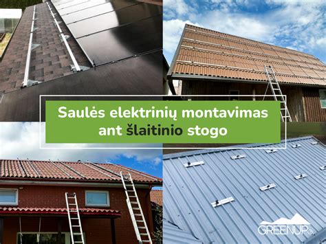 Saulės kolektorių montavimas ant stogo